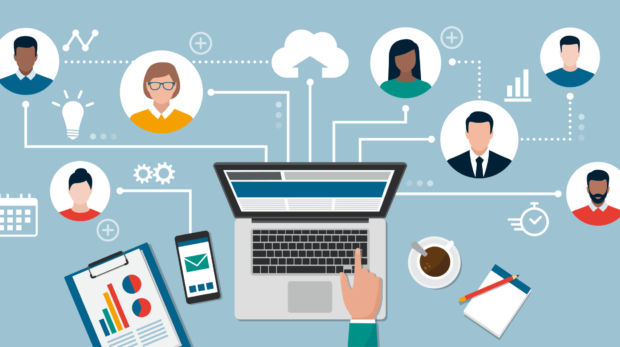 People,With,Different,Skills,Connecting,Together,Online,And,Working,On